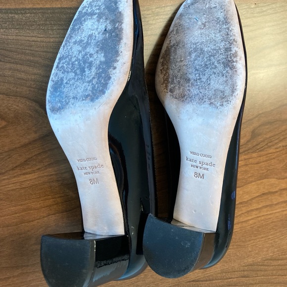 Kate Spade Black Block Heel Patent Pumps SZ 8 - Picture 5 of 7